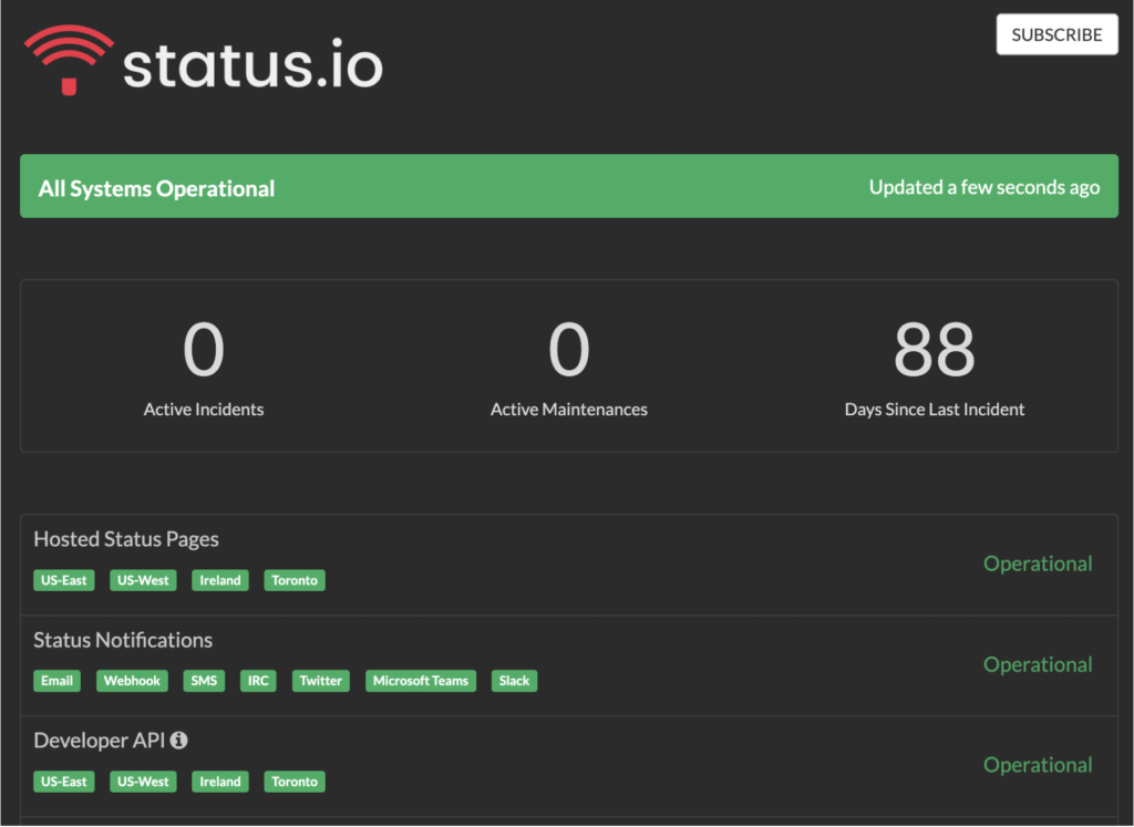 status.io -Statuspage Alternatives